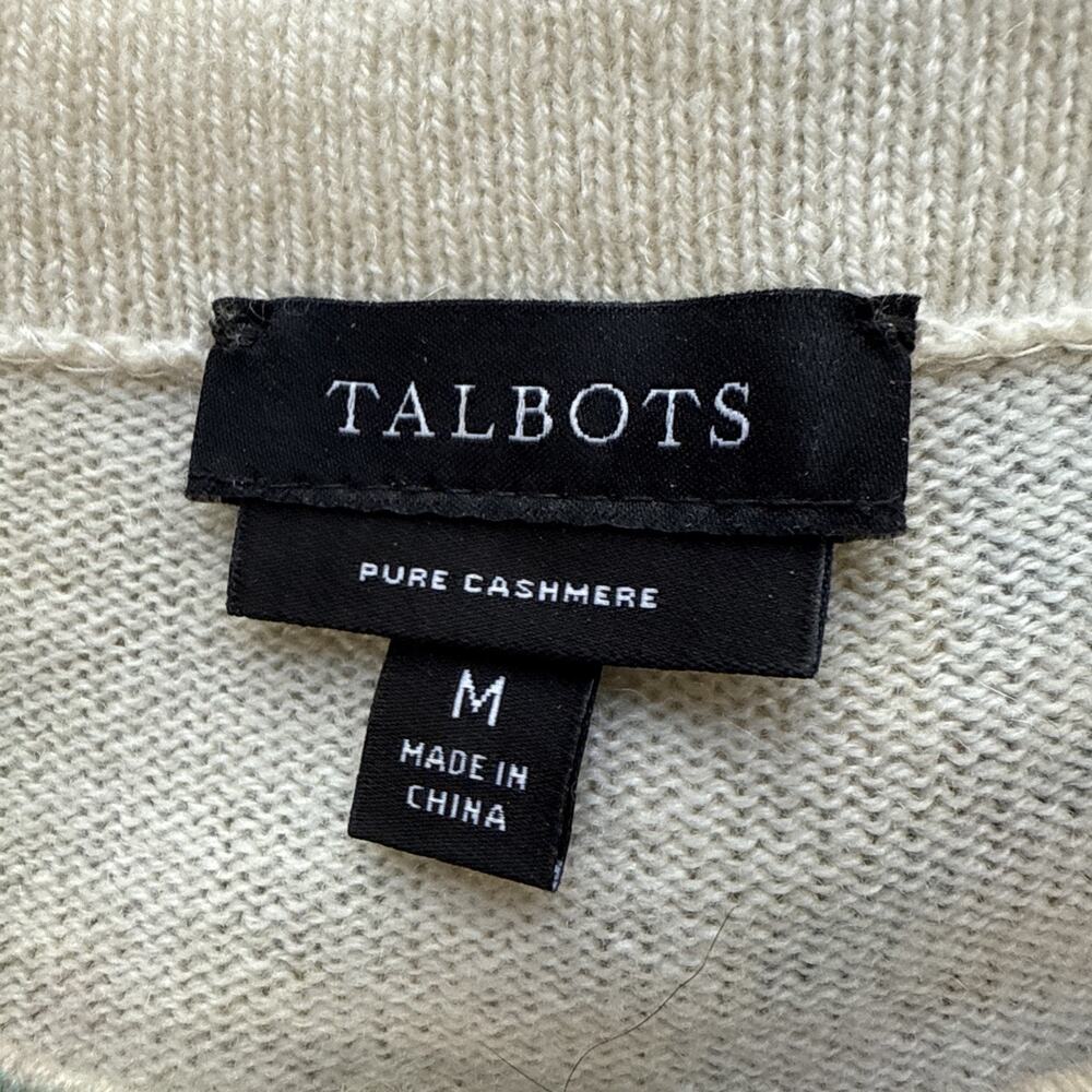 Talbots Womens Pure Cashmere Floral Audrey Sweater Size M Boatneck 3/4 Sleeve - Picture 7 of 8